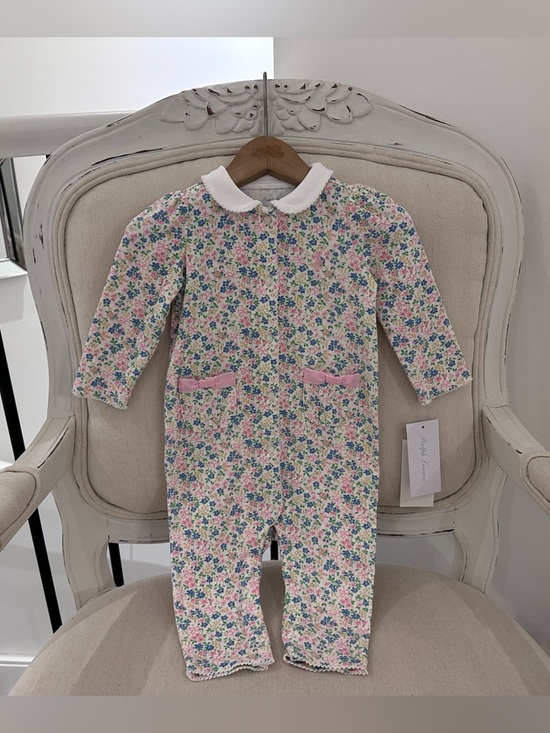 🤍 6 Mth Ralph Lauren Baby Floral & Ribbon Collared One-Piece Romper NWT - Picture 16 of 16